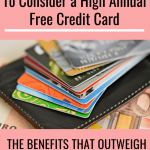 Pinterest graphic about annual fee credit cards