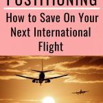 A pinterest graphic about position for a flight