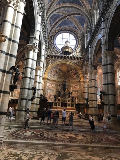 The inside of the Siena, Italy Duomo