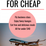 pinterest graphic on how to fly luxury for cheap