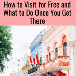A Pinterest graphic on how to visit Puerto Rico for free!