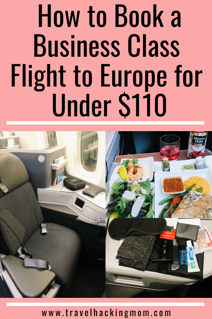 pinterest graphic flying business class to Europe for cheap