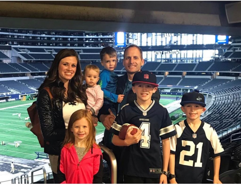 Family Pictured at Dallas Stadium