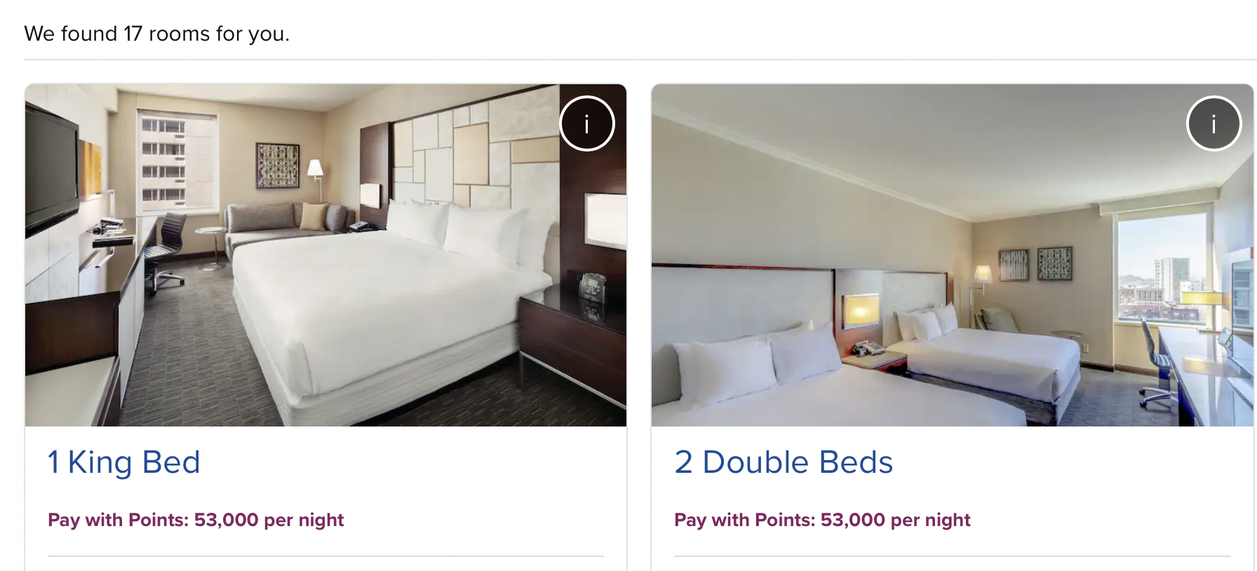 Screenshot Hilton hotel prices for San Francisco