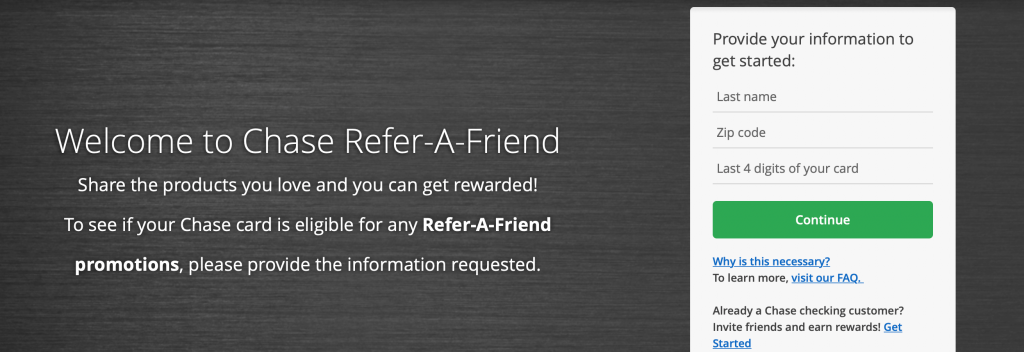 Chase Refer a Friend Page