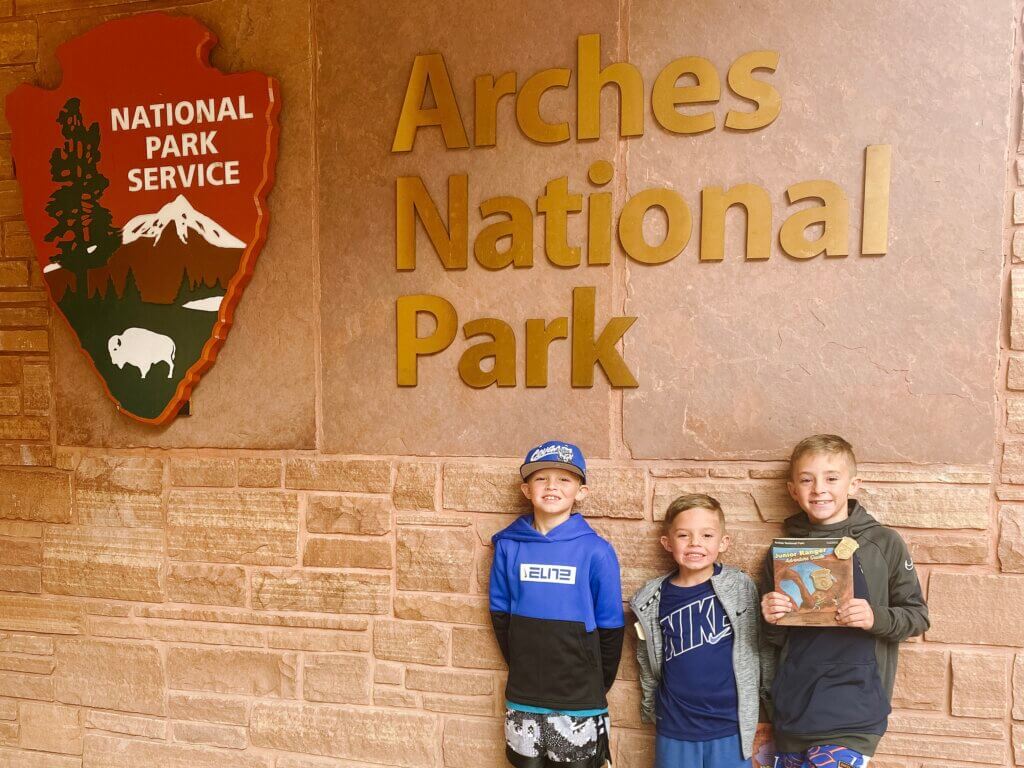 Boys at Arches National Park in Moab