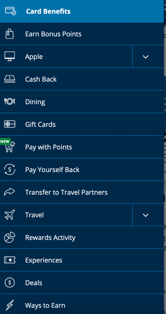 Screenshot Chase Travel Portal