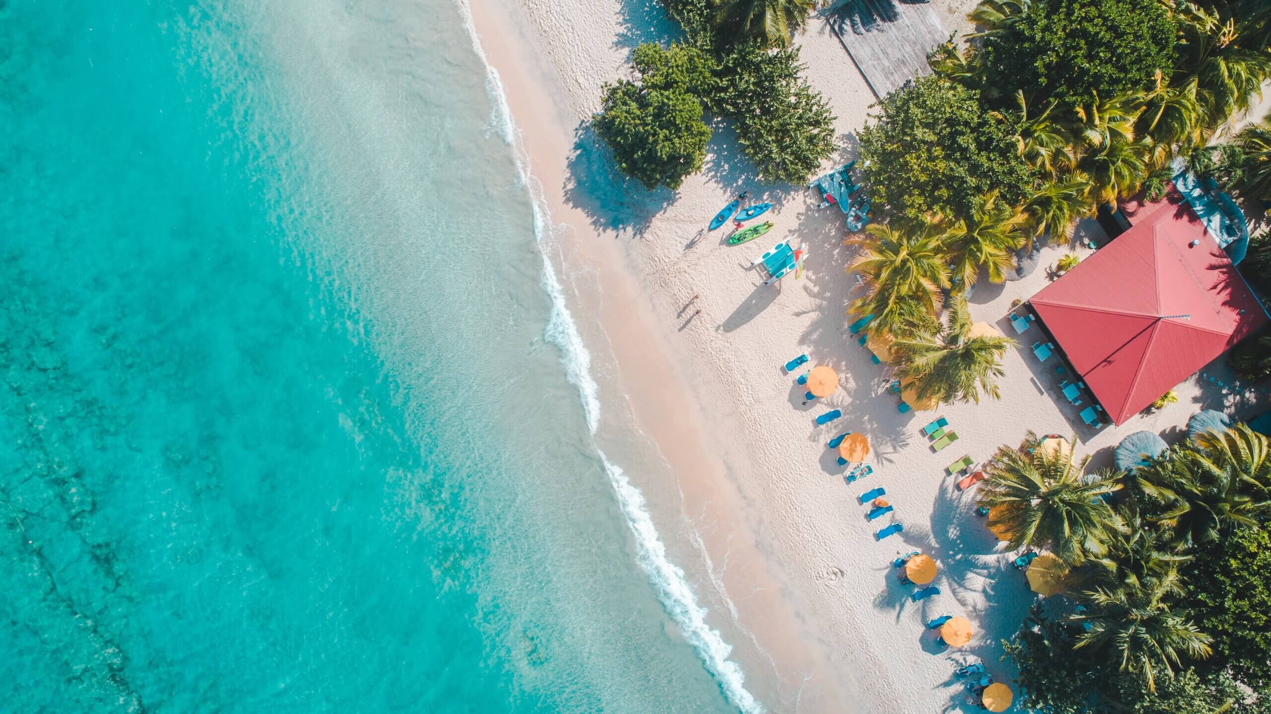 Turquoise water and white sand