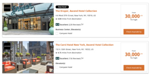 Screenshot NYC Ascend Hotels