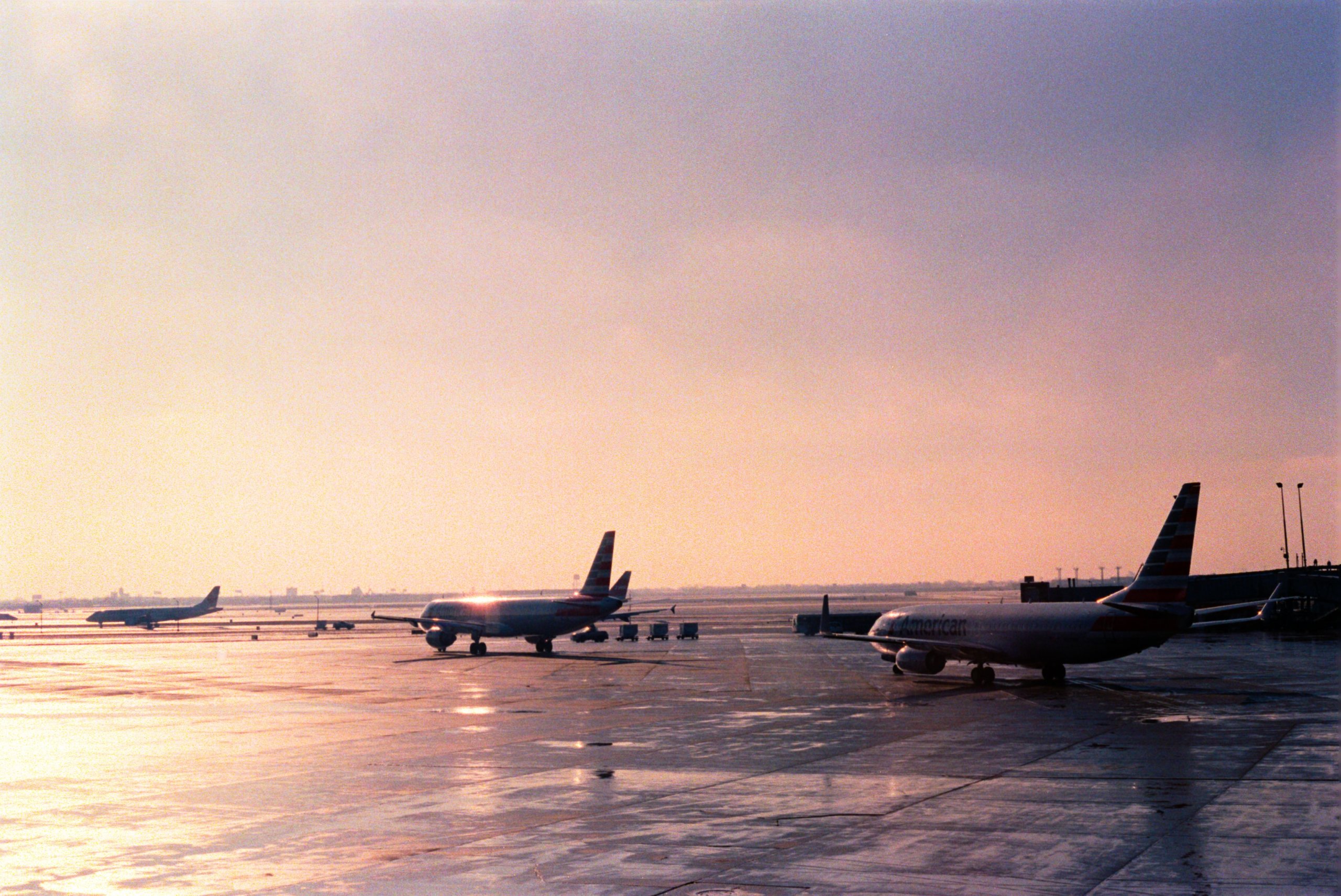 planes at sunset