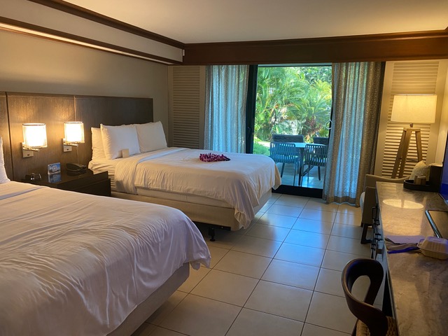 Hotel Room with two bed and white duvets