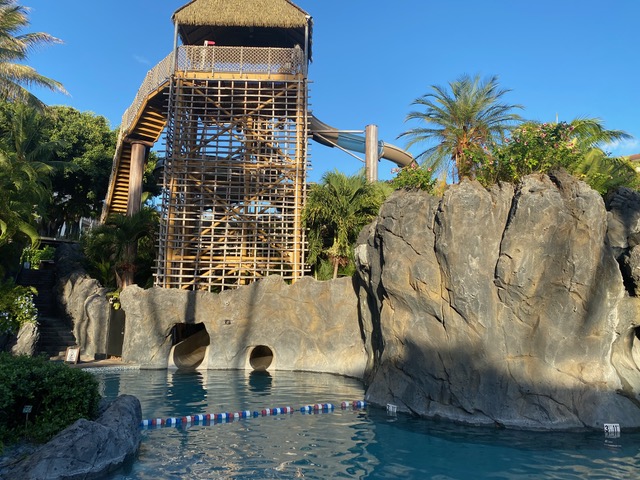 Tall tower with water slide
