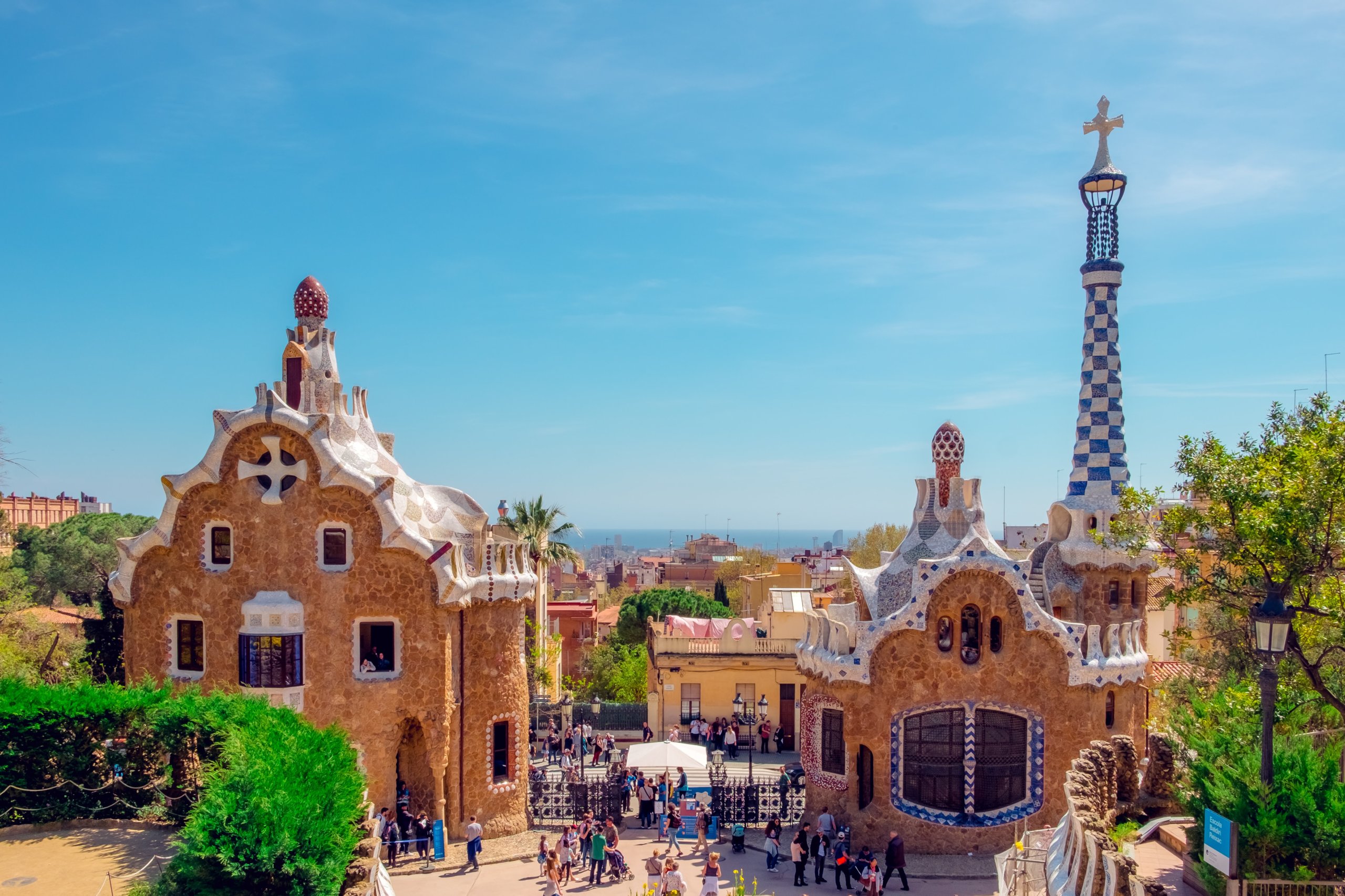 Colorful buildings in Barcelona