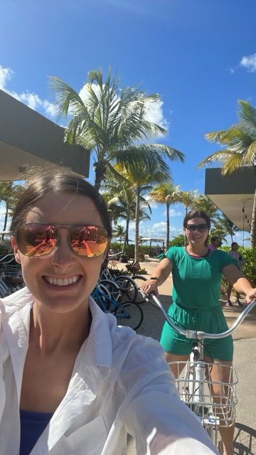 2 girls bike riding