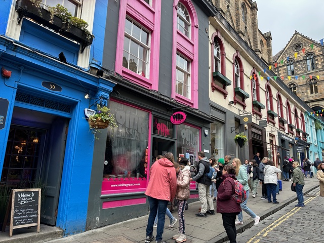 Colorful shops on street