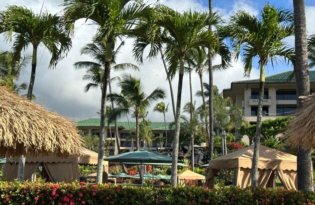 Hotel with palm trees
