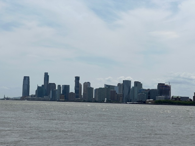 View of large city with skyscrapers