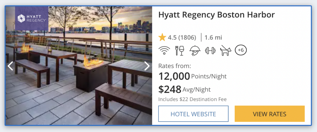 Screenshot of Hyatt Regency Boston hotel