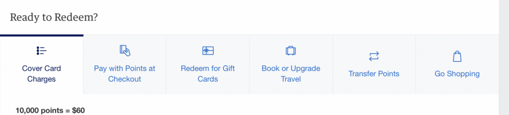 Screenshot American Express page